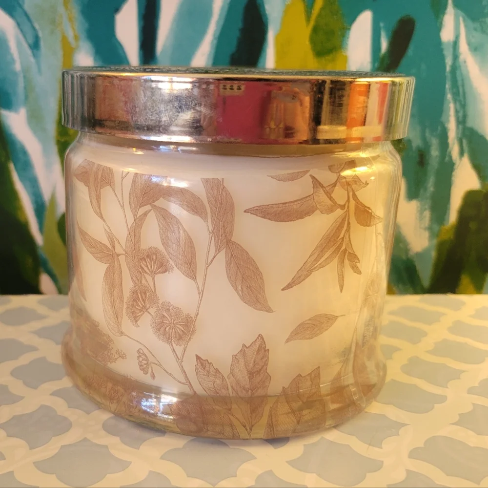 NEW PartyLite Cinnamon Woods 3 Wick Glass Jar Candle - Picture 2 of 7